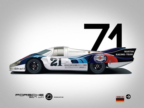 Framed 1971 Porsche 917 Martini Rossi Print