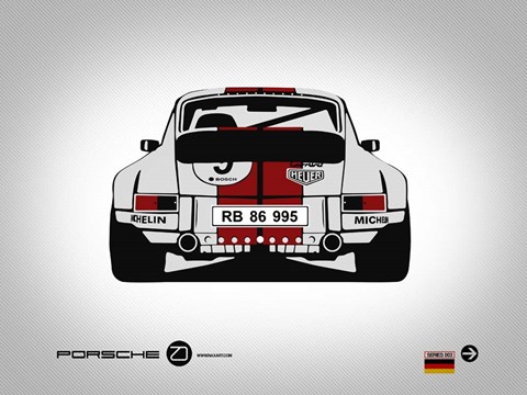 Framed Porsche 911 Rear Print