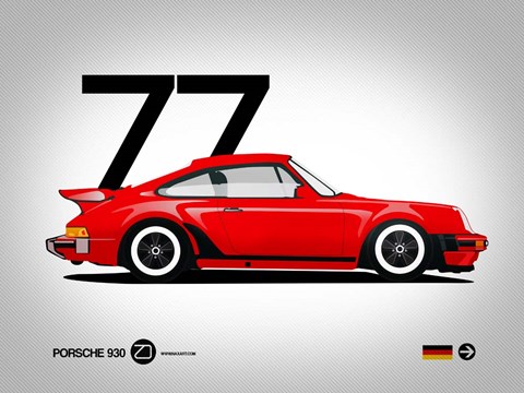 Framed 1977 Porsche 930 Print