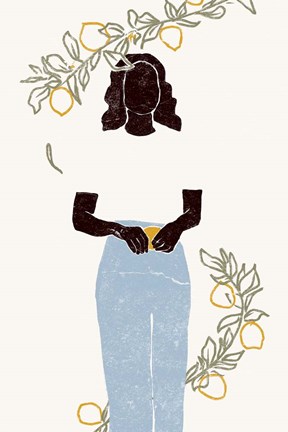 Framed Lemon Picking Print