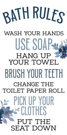 Framed Bath Rules Print