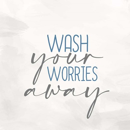 Framed Blue Bath 2 Print