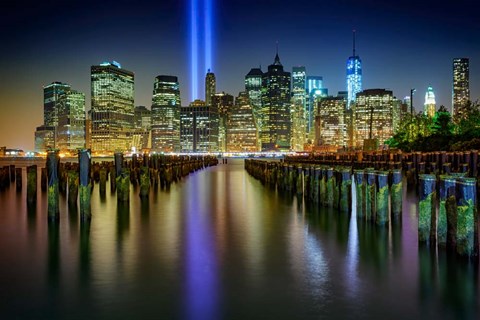 Framed NYC Tribute Lights Print