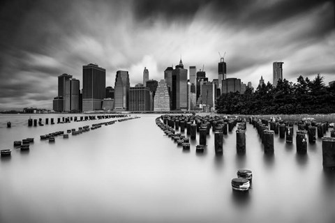 Framed Lower Manhattan Monochrome Print