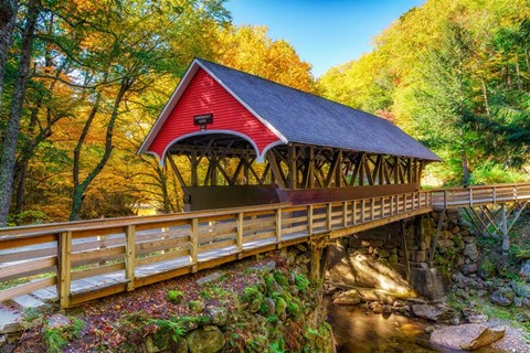 Framed Autumn in Flume Gorge Print