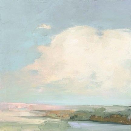 Framed Colorful Horizon II Blue Print