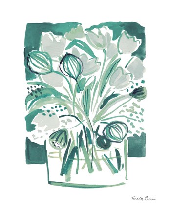 Framed Light Green Tulips II Print