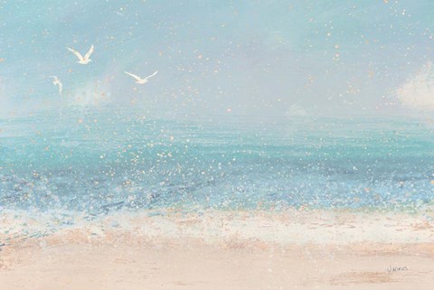 Framed Splatter Beach I Neutral Print