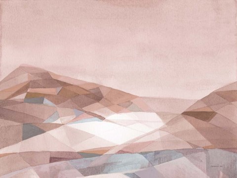 Framed Warm Geometric Mountain v2 Print