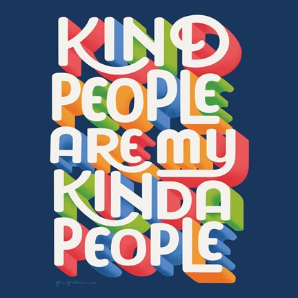 Framed Kind People I Bright Sq Print