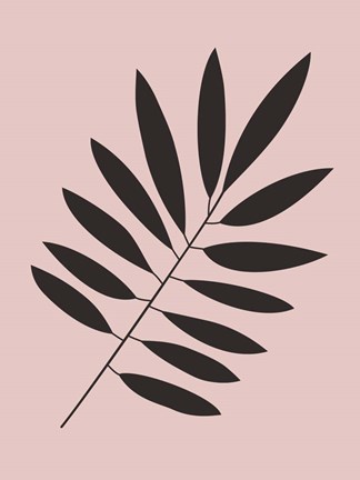 Framed Tropical Blush Pink Leaf I Print