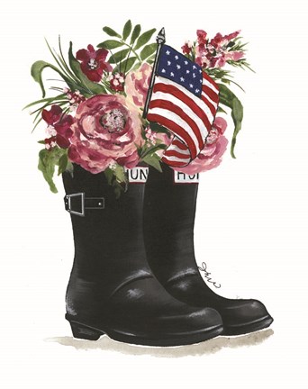Framed Patriotic Boots Print