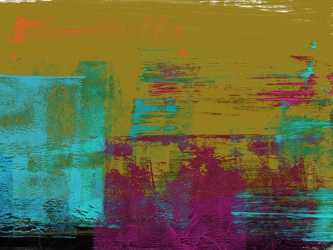 Framed Abstract Brown and Green Print