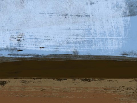 Framed Abstract Blue and Brown Print