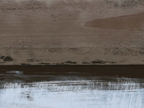 Framed Abstract Brown and Blue Print