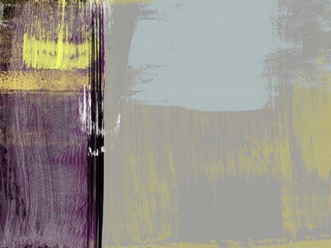 Framed Abstract Purple and Yellow Print