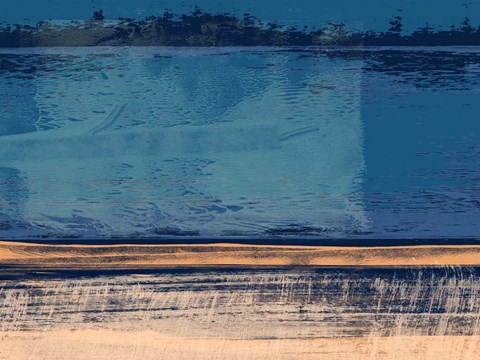 Framed Abstract Blue and Orange Print