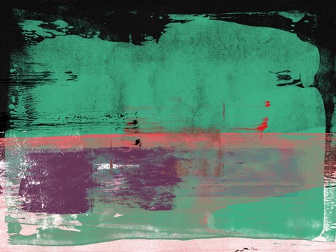 Framed Green Abstract Composition I Print