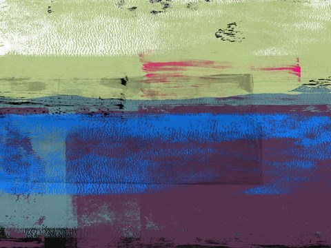 Framed Blue and Green Abstract Composition I Print