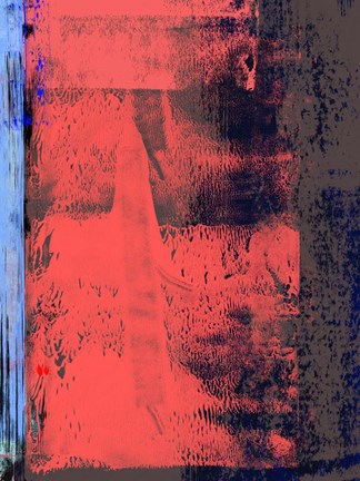 Framed Red and Blue Abstract Composition I Print