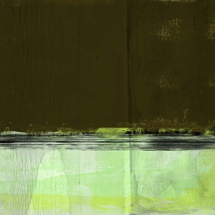 Framed Green and Olive Abstract Composition I Print