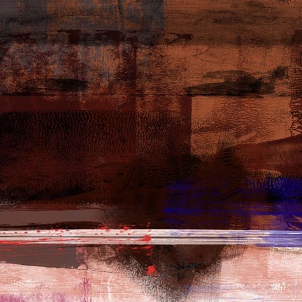 Framed Brown and White Abstract Composition I Print