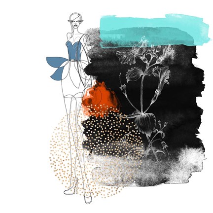 Framed Abstract  Flower Girl Composition Print