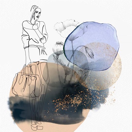 Framed Flower Girl Composition I Print