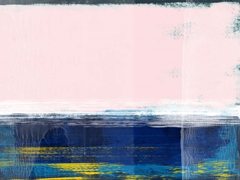 Framed Abstract Blue and Pink I Print