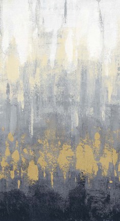 Framed Rain on Asphalt III Navy Crop Print