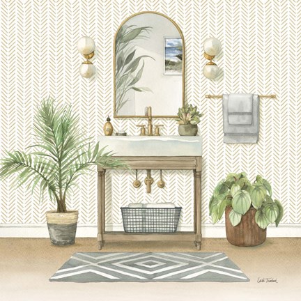 Framed Serene Bath I Print