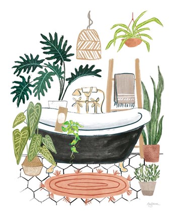 Framed Urban Jungle Bathing II Print
