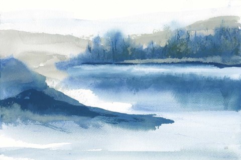 Framed Blue Fog I Print