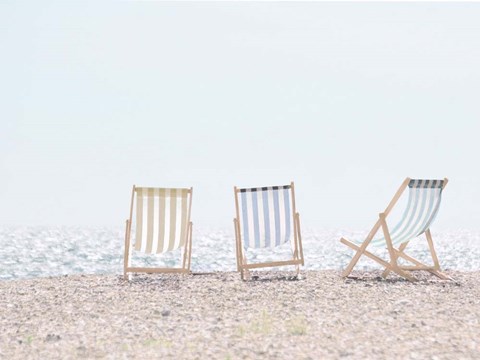 Framed Beach Chairs Print