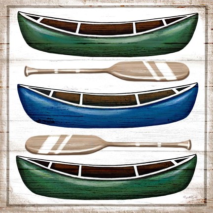 Framed Canoes Print