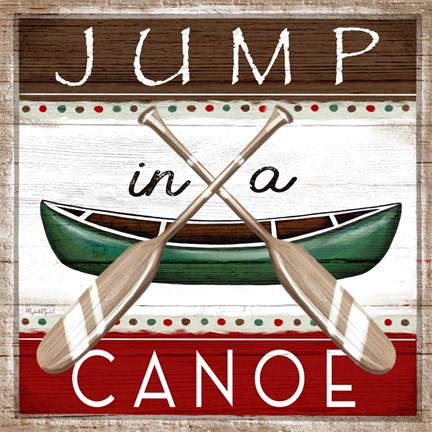 Framed Jump in a Canoe Print