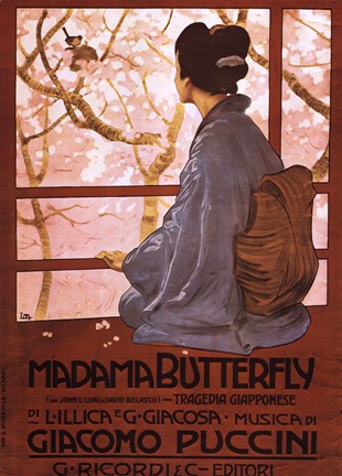 Framed Pucini-Madama Butterfly Print