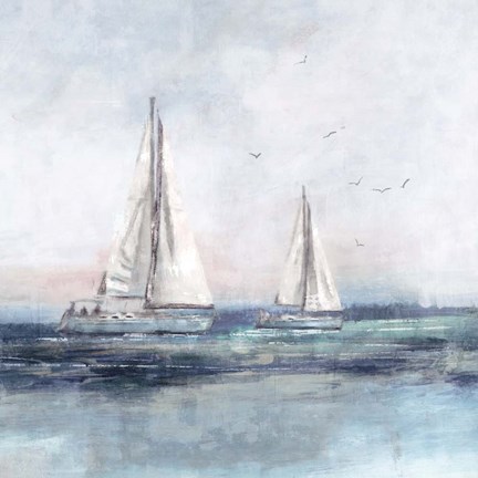 Framed Blue Sailing II Print