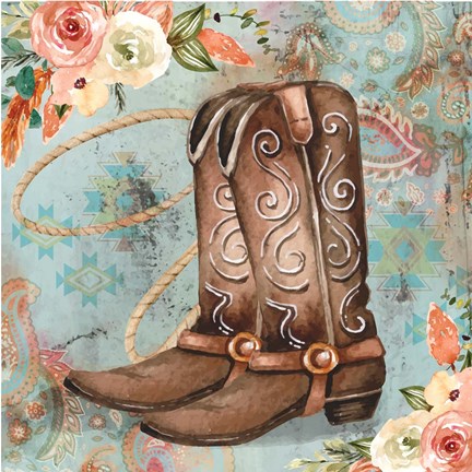 Framed Cowboy Boots Print