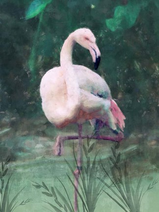 Framed Peach Flamingo II Print