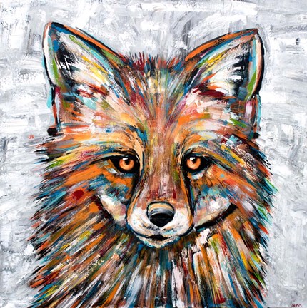 Framed Fox of Many Colors Print