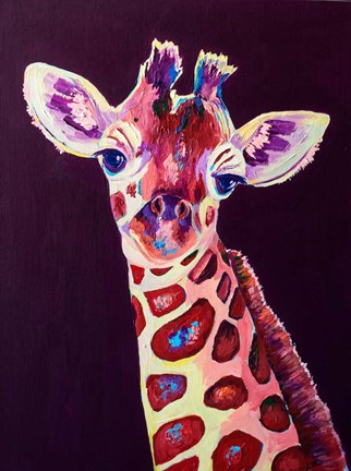 Framed Purple Giraffe Print