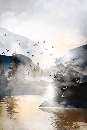 Framed Misty Landscape Print