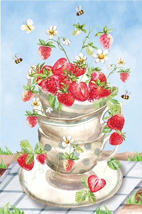 Framed Strawberries Print