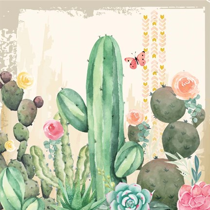 Framed Southwest Cactus III Print