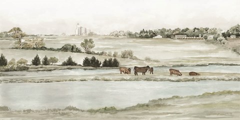 Framed Country Cows Print