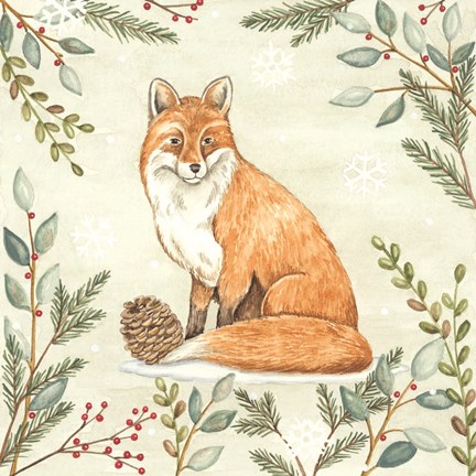 Framed Woodland Animals Fox Print