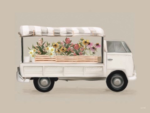 Framed Vintage Flower Truck Print