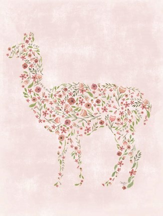 Framed Floral Llama Print