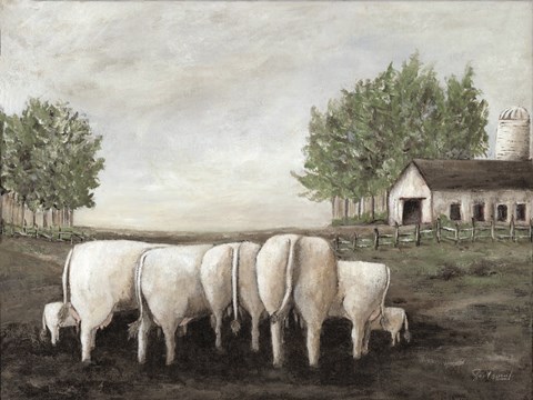 Framed Meeting of the Herd Print